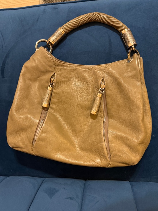Michael Kors Handbags - Michael Kors Leather Hobo Bag in Taupe with Snake Skin